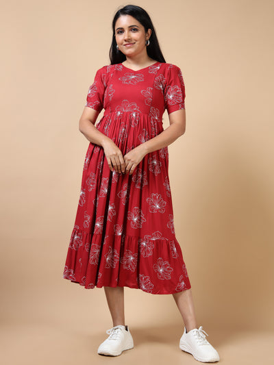 Dual Side Invisible Zip Maternity & Nursing Kurti (iv)