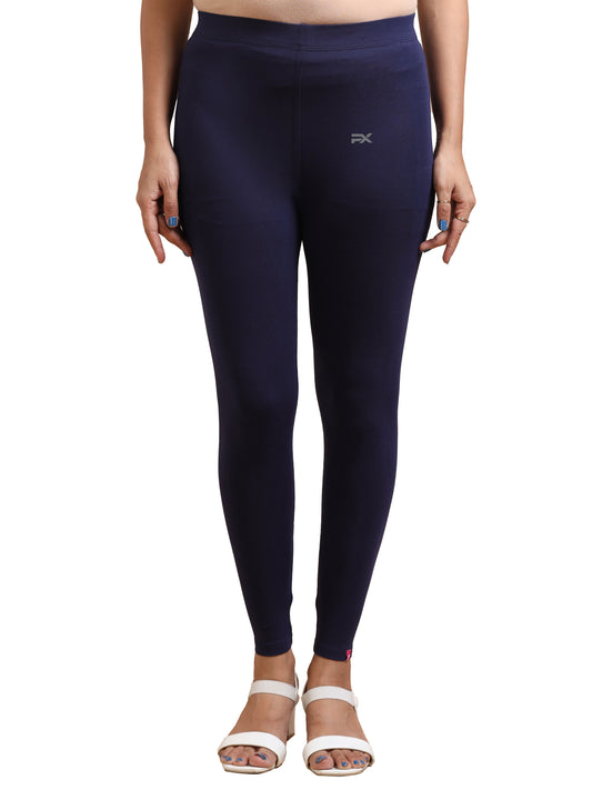 Ankle Length Leggings - Navy Blue