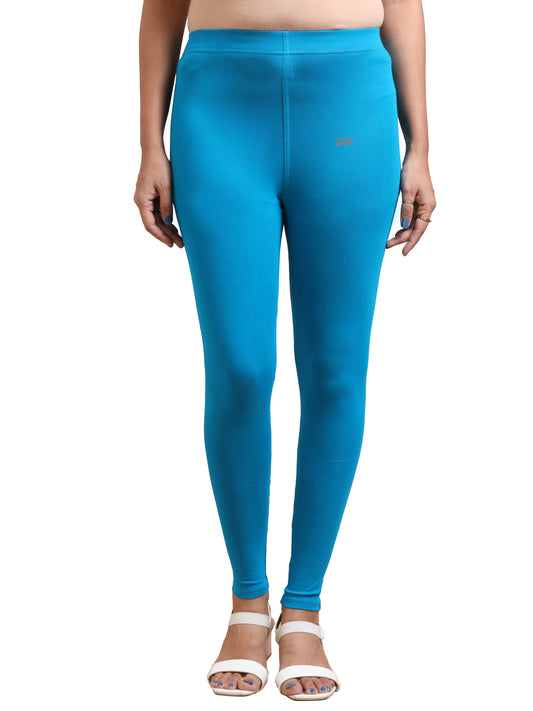 Ankle Length Leggings - Teal Blue