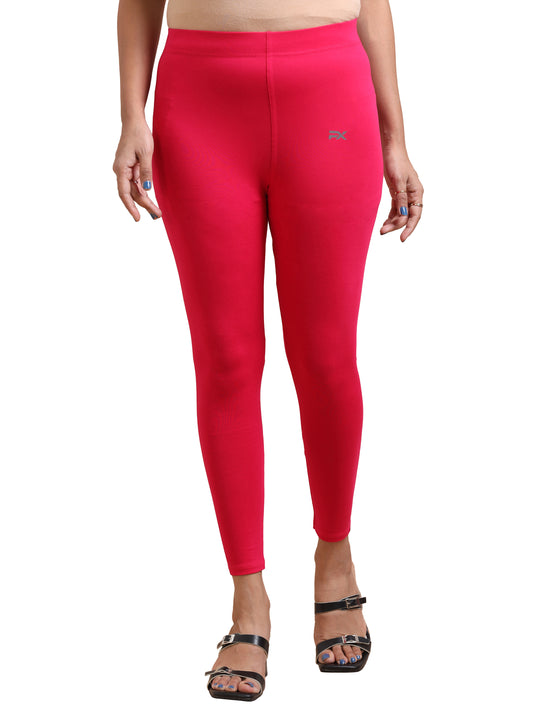 Ankle Length Leggings - Cherry Red
