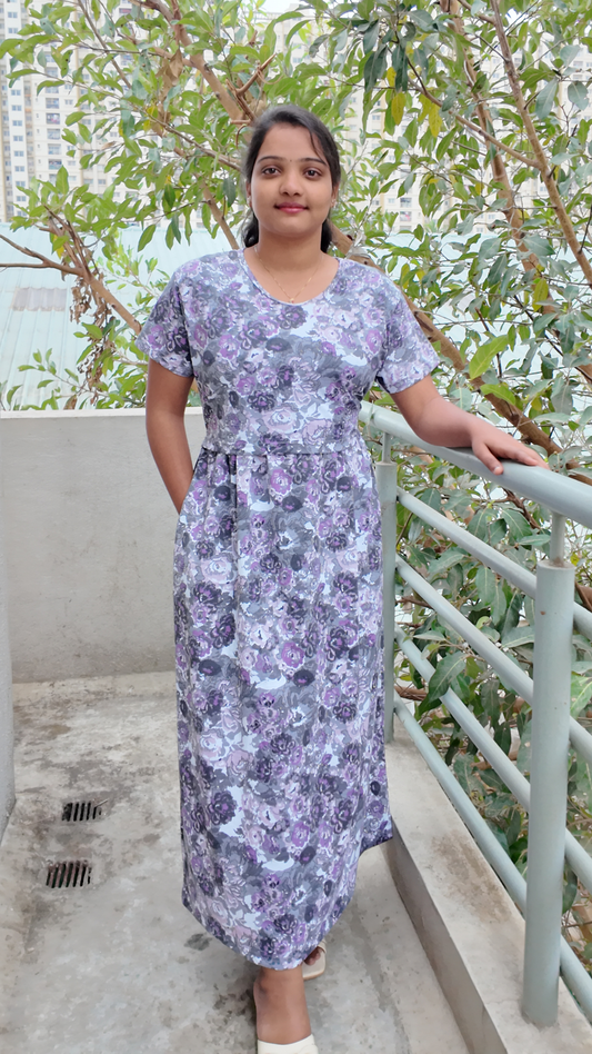 Zipless Feeding Maternity Dress -v11