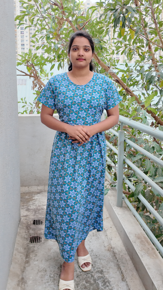 Zipless Feeding Maternity Dress -v13