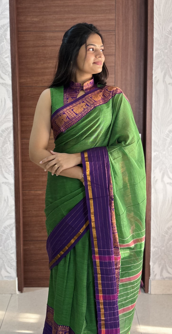 Parrot Green Narayanpet Saree