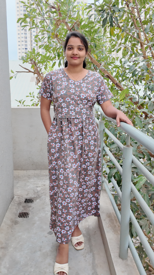 Zipless Feeding Maternity Dress -v2