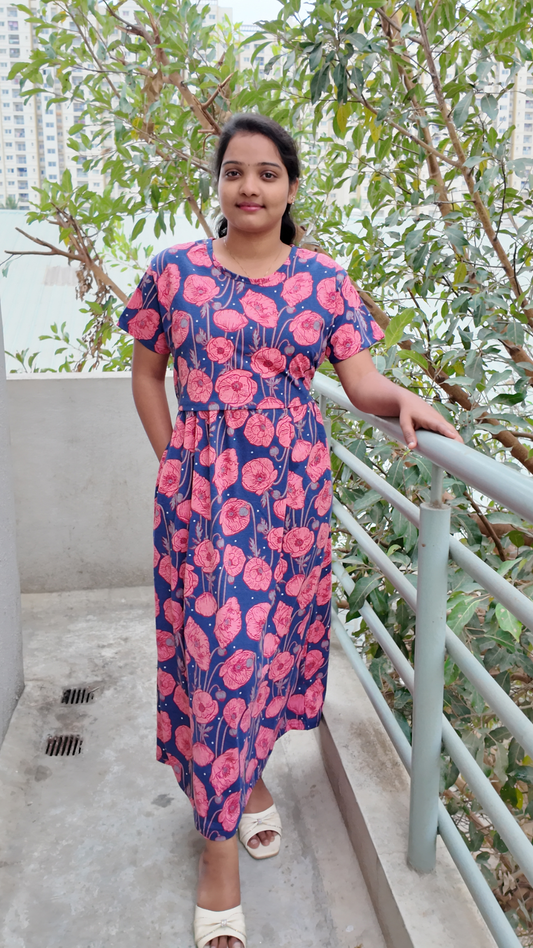 Zipless Feeding Maternity Dress -v3