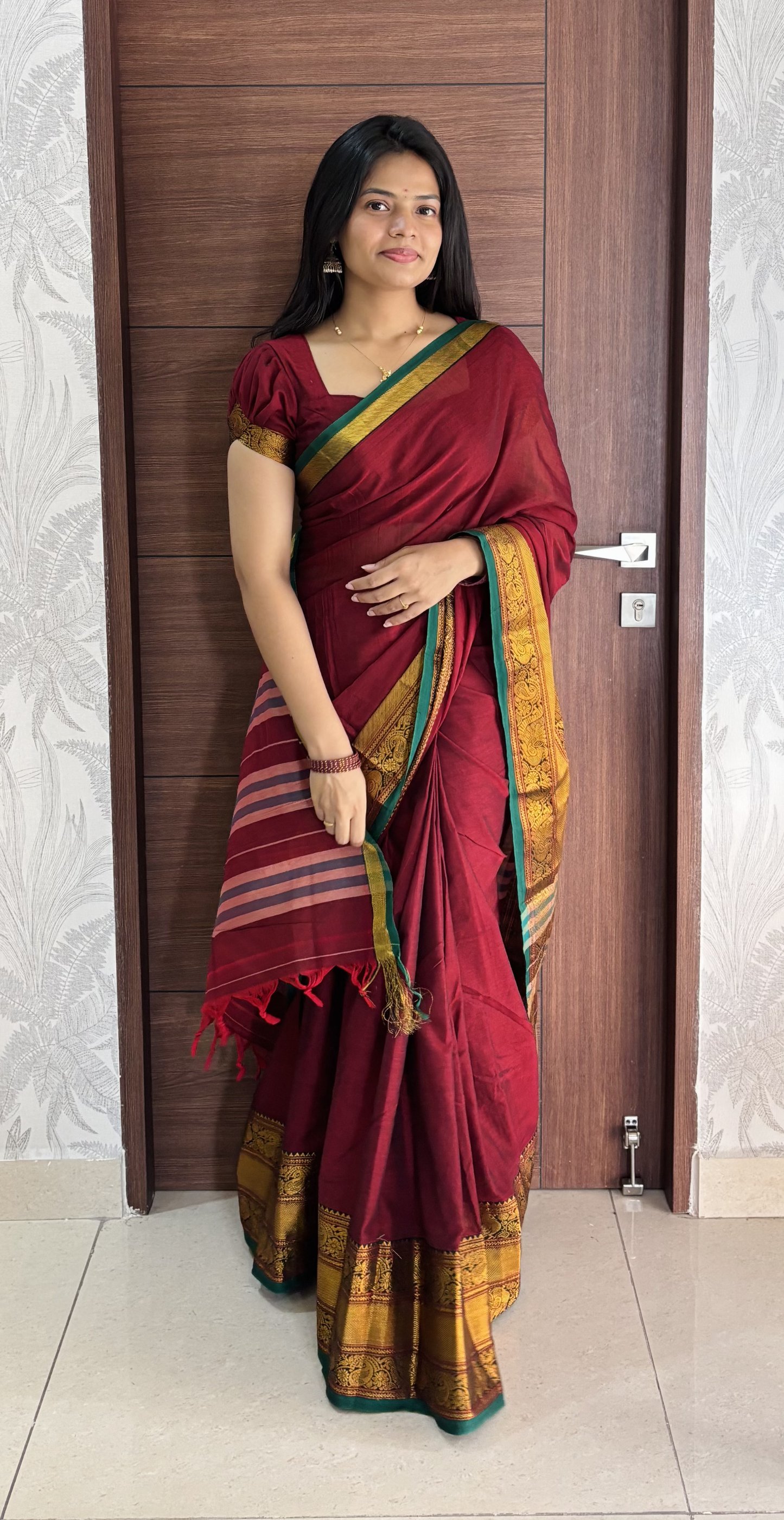 Mist Grey Narayanpet Saree