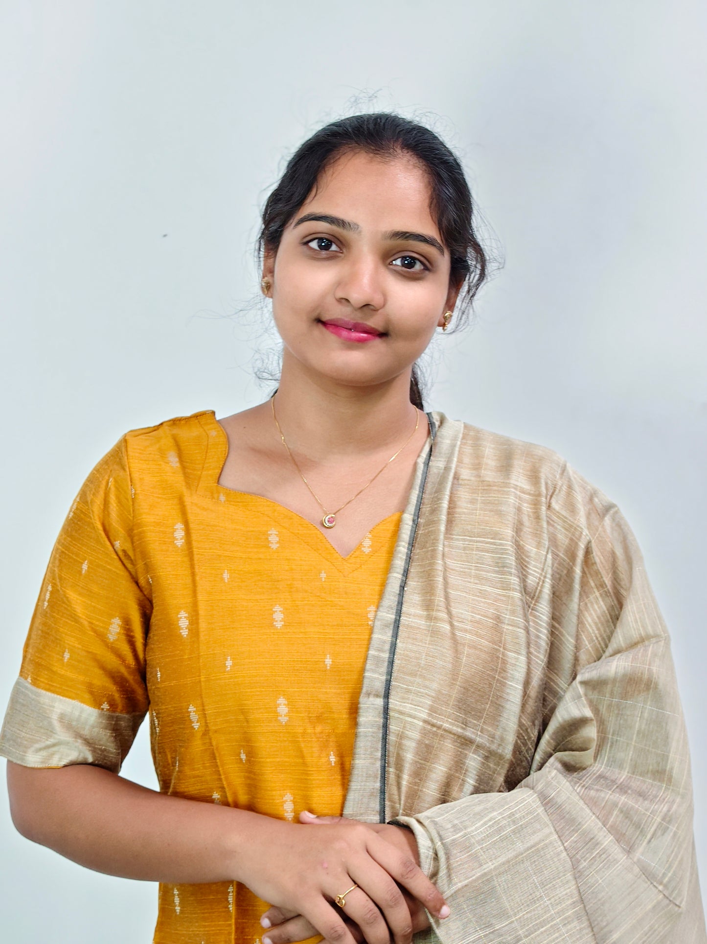Raw Silk Kurta Set with Dupatta - Yellow