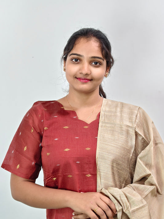 Raw Silk Kurta Set with Dupatta - Maroon