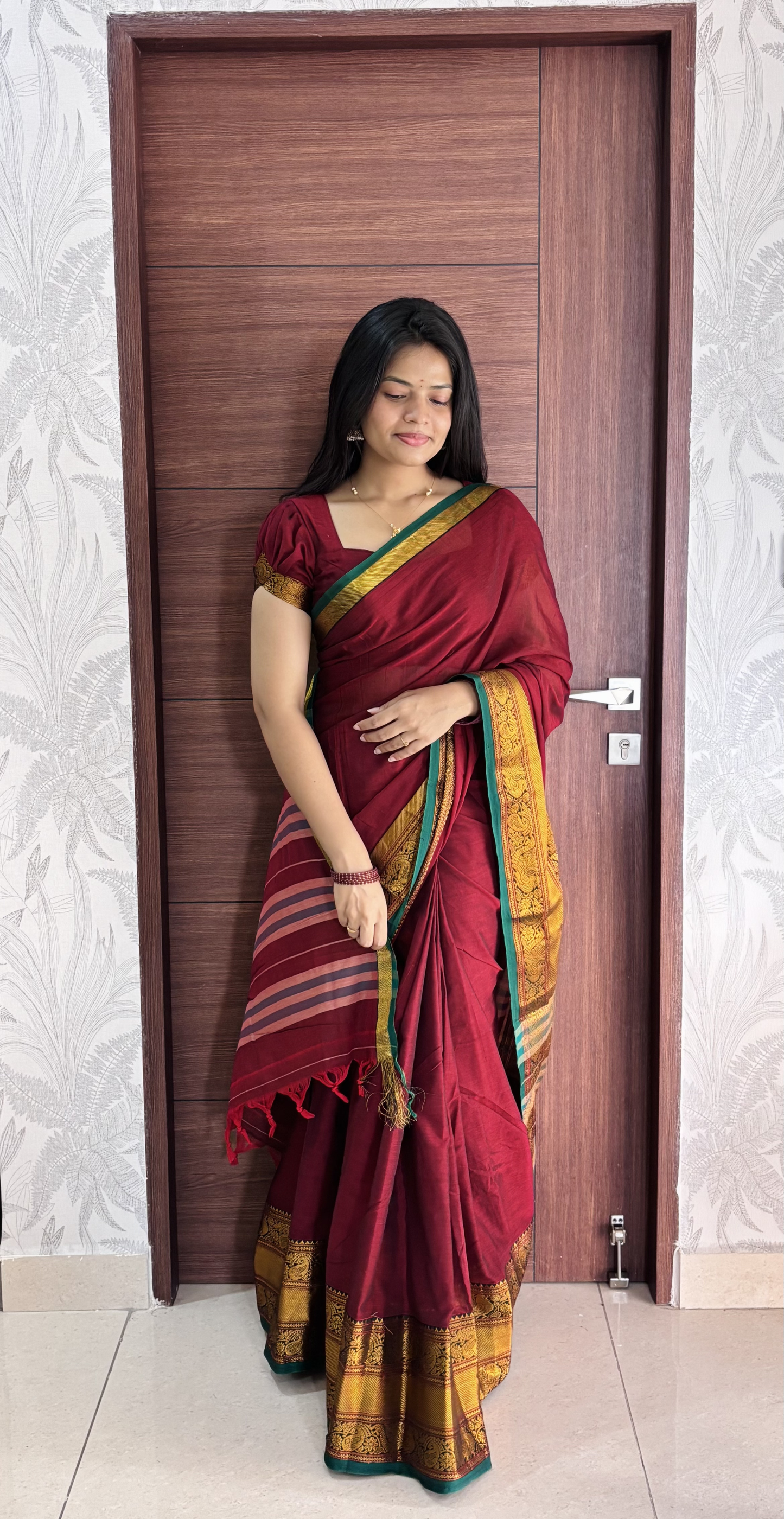 Mist Grey Narayanpet Saree