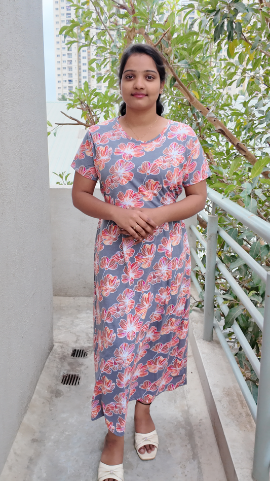 Zipless Feeding Maternity Dress -v6