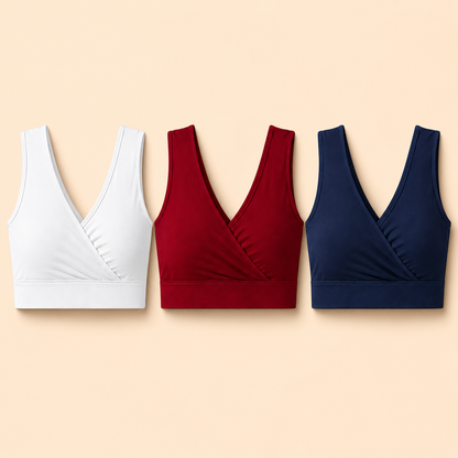Women’s Soft Sleeping Bra – (Pack of 3) Wireless, Breathable, Easy Nursing, No Hooks, Comfortable Daily Wear (iv)
