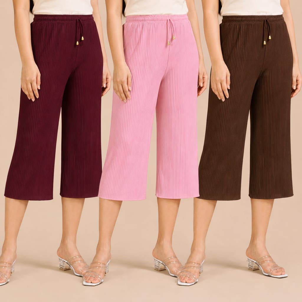 Calf Length Palazzo Pack of 3