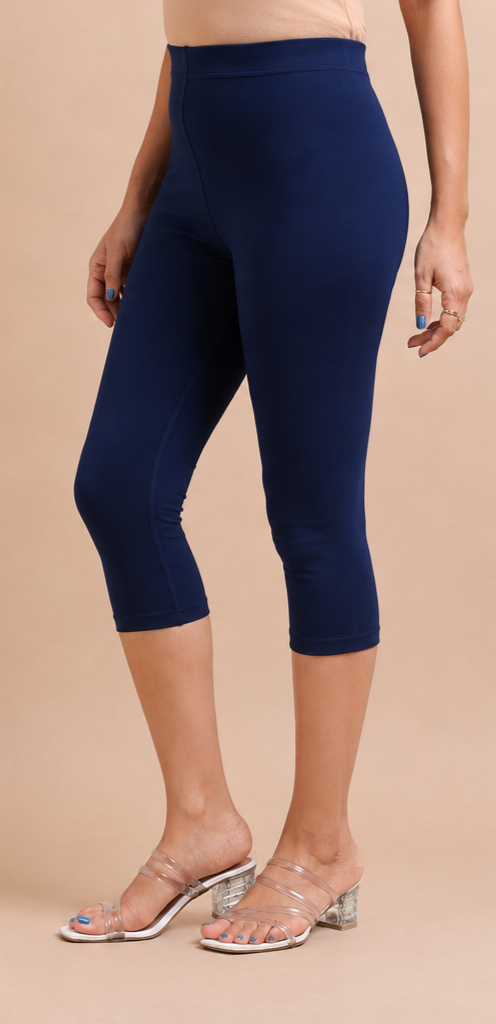 3/4 Capri Leggings –navi blue
